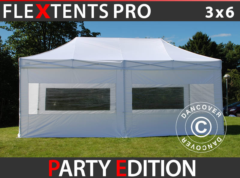 Namiot Ekspresowy FleXtents PRO 3x6m Biały, mq 6 ściany boczne