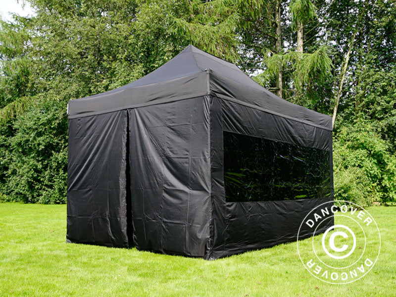 Namiot Ekspresowy FleXtents PRO 3x4,5m Czarny, mq 4 ściany boczne