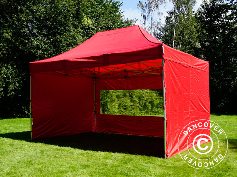 Namiot Ekspresowy FleXtents PRO 3x4,5m Czerwony, mq 4 ściany boczne