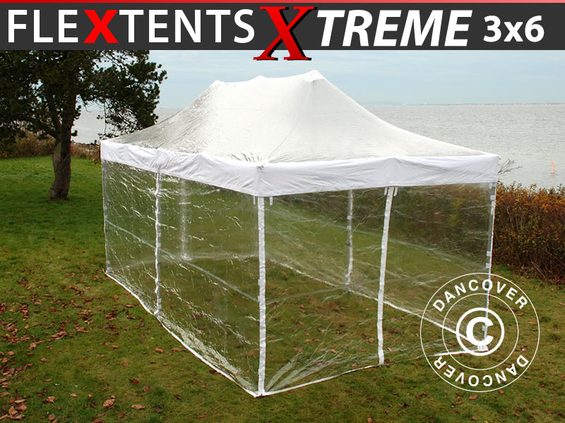 Namiot Ekspresowy FleXtents Xtreme 50 3x6m Przezroczysty, mq 6 ściany boczne