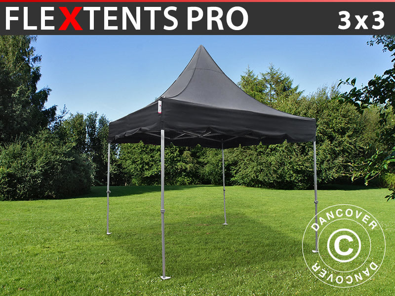Namiot ekspresowy FleXtents PRO Peak Pagoda 3x3m Czarny