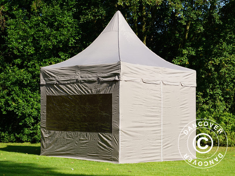 Namiot ekspresowy FleXtents PRO Peak Pagoda 3x3m Latte, mq 4 ściany boczne