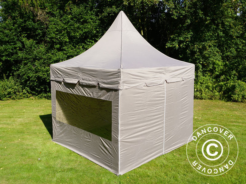 Namiot ekspresowy FleXtents PRO Peak Pagoda 3x3m Latte, mq 4 ściany boczne