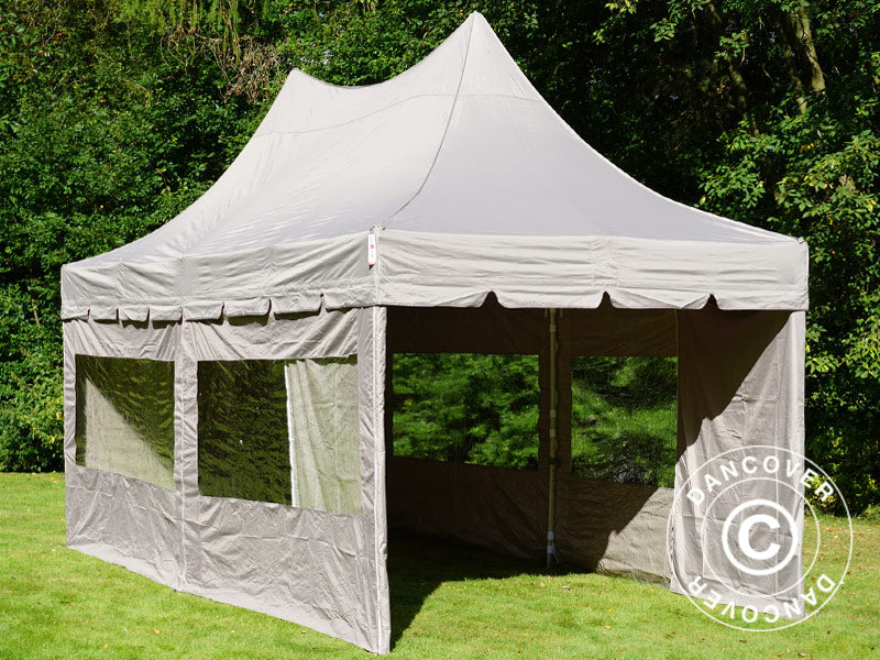 Namiot ekspresowy FleXtents PRO Peak Pagoda 3x6m Latte, mq 6 ściany boczne