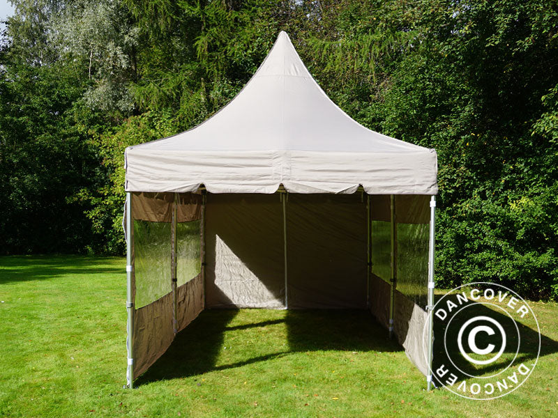 Namiot ekspresowy FleXtents PRO Peak Pagoda 3x6m Latte, mq 6 ściany boczne