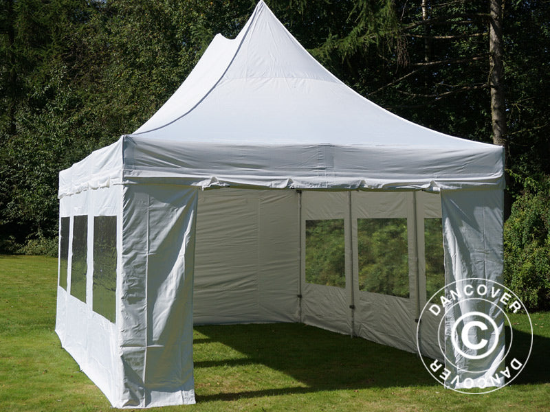 Namiot ekspresowy FleXtents PRO Peak Pagoda 4x6m Biały, mq 8 ściany boczne