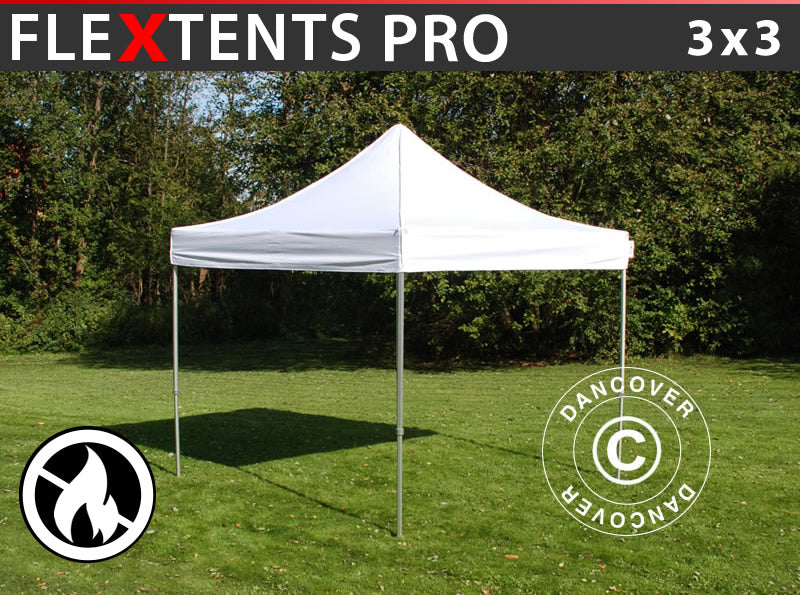 Namiot Ekspresowy FleXtents PRO 3x3m Biały, Ogniotrwale