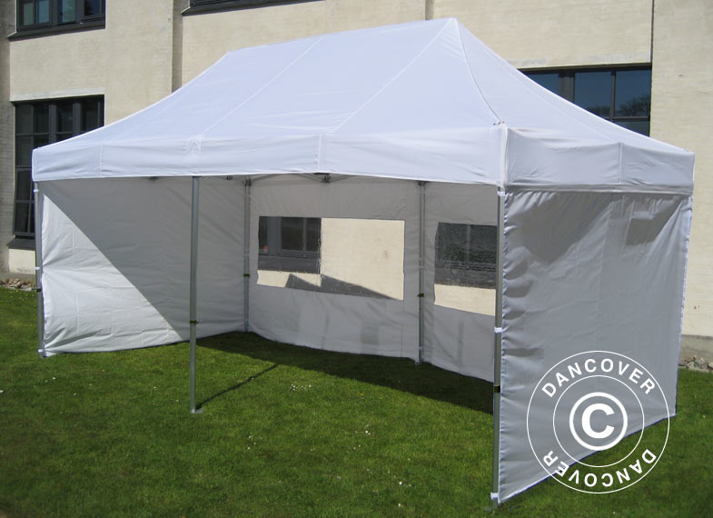 Namiot Ekspresowy FleXtents PRO 3x6m Biały, Ogniotrwale, mq 6 ściany boczne
