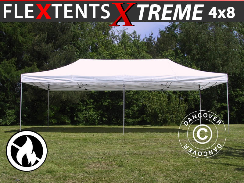 Namiot Ekspresowy FleXtents Xtreme 50 4x8m Biały, Ogniotrwale