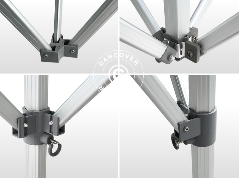 Namiot Ekspresowy FleXtents PRO 4x6m Biały, mq 8 ściany boczne & ozdobnymi kurtynami