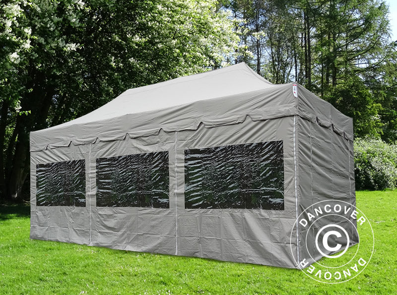 Namiot Ekspresowy FleXtents PRO "Peaked" 4x6m Latte, mq 8 ściany boczne