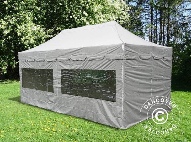 Namiot Ekspresowy FleXtents PRO "Peaked" 4x8m Latte, mq 6 ściany boczne
