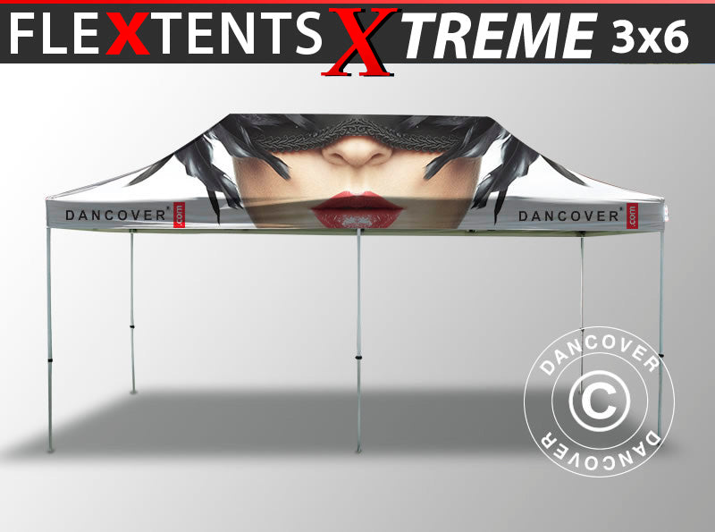 Namiot ekspresowy FleXtents Xtreme 50 z pełnym zadrukiem cyfrowym, 3x6m