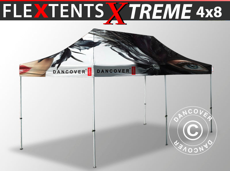 Namiot ekspresowy FleXtents Xtreme 50 z pełnym zadrukiem cyfrowym, 4x8m