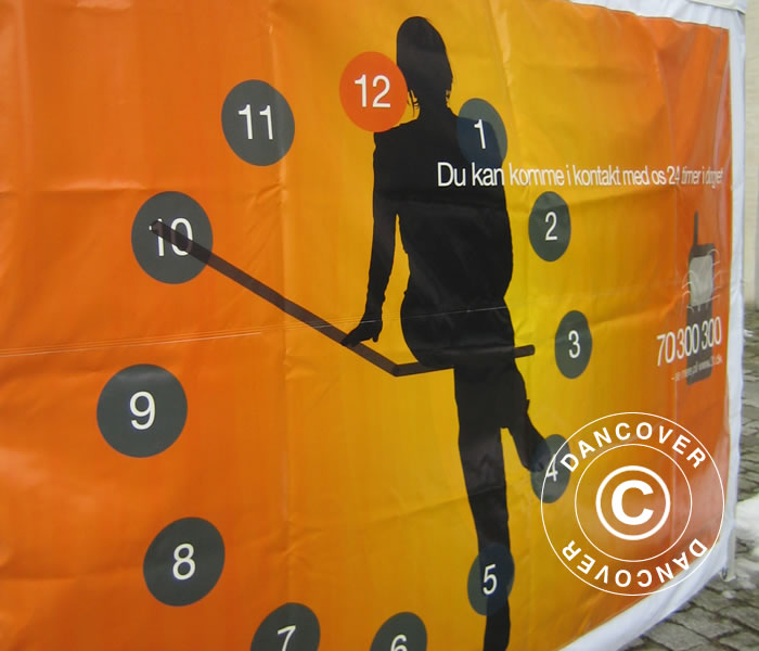 Namiot ekspresowy FleXtents Xtreme 50 z pełnym zadrukiem cyfrowym, 4x4m, zawierający 4 ściany boczne