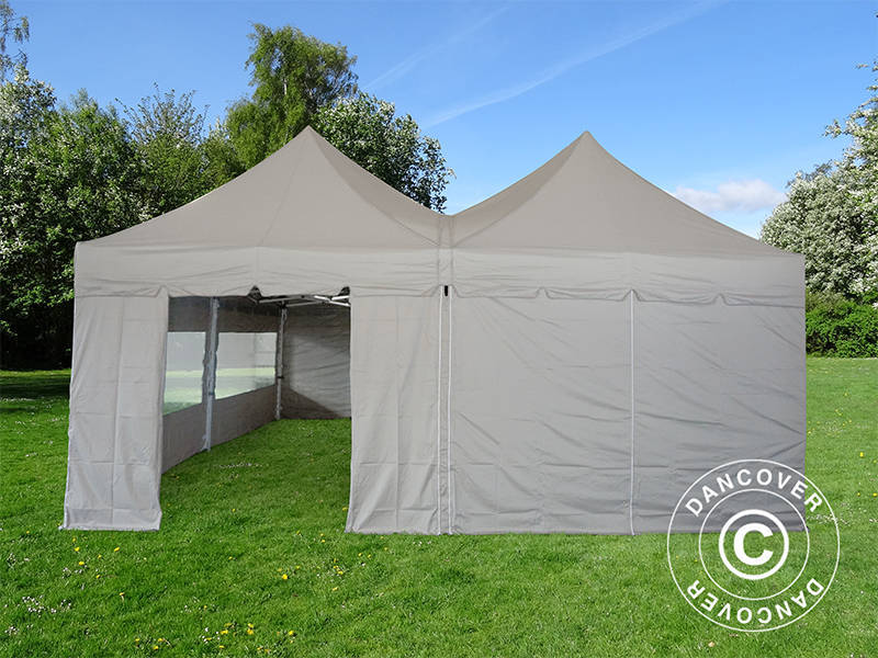 Namiot ekspresowy FleXtents PRO Peak Pagoda 6x6m, Latte, 8 ścian bocznych