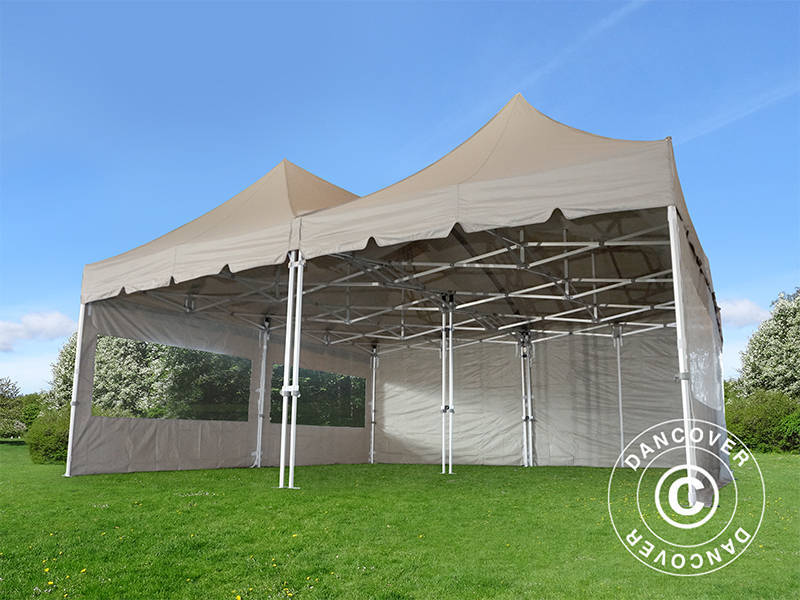 Namiot ekspresowy FleXtents PRO Peak Pagoda 6x6m, Latte, 8 ścian bocznych