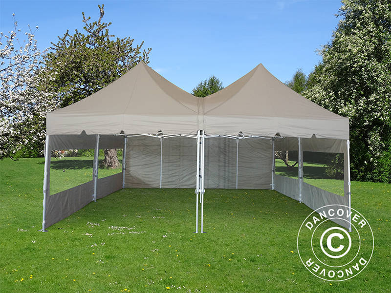 Namiot ekspresowy FleXtents PRO Peak Pagoda 6x6m, Latte, 8 ścian bocznych