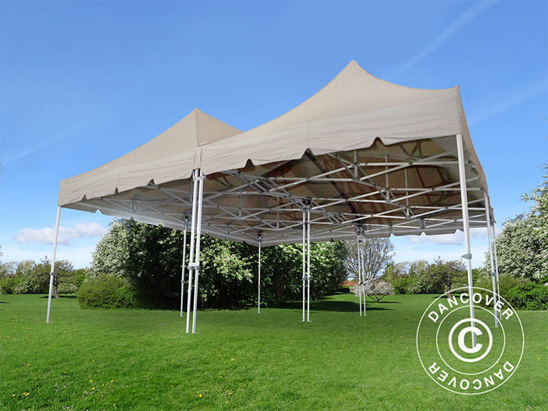 Namiot ekspresowy FleXtents PRO Peak Pagoda 6x6m, Latte, 8 ścian bocznych