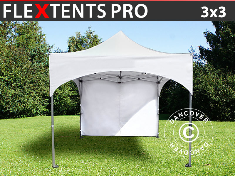 Namiot Ekspresowy FleXtents PRO "Arched" 3x3m Biały, mq 4 ściany boczne