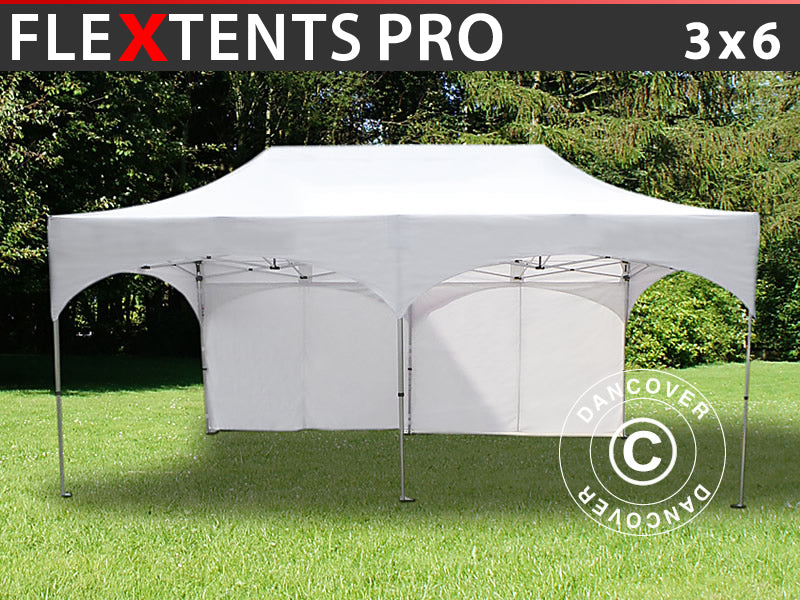 Namiot Ekspresowy FleXtents PRO "Arched" 3x6m Biały, mq 6 ściany boczne