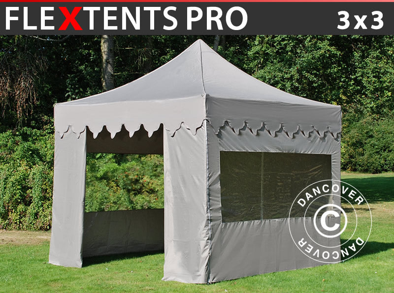 Namiot Ekspresowy FleXtents PRO "Morocco" 3x3m Latte, mq 4 ściany boczne