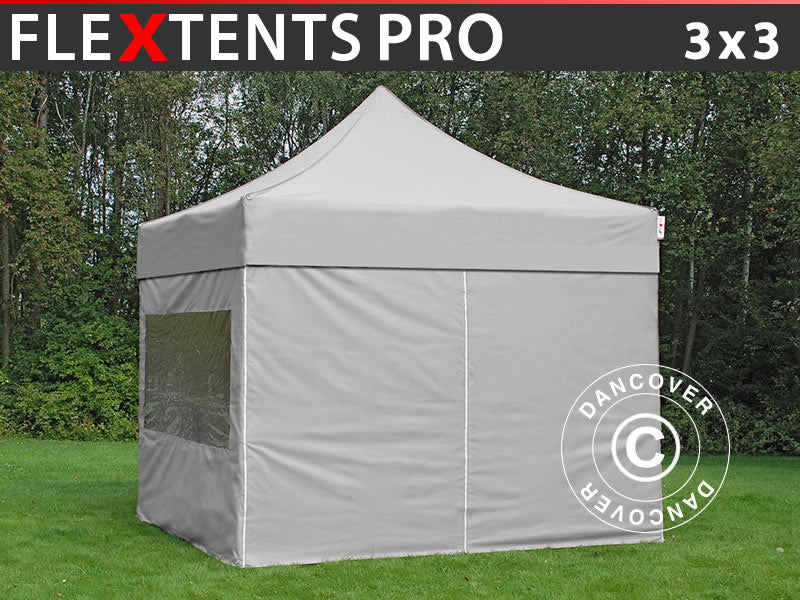 Namiot Ekspresowy FleXtents PRO 3x3m Latte, mq 4 ściany boczne