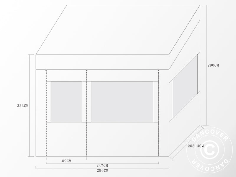 Namiot ekspresowy FleXtents PRO Trapezo 3x3m Biały, mq 4 ściany boczne