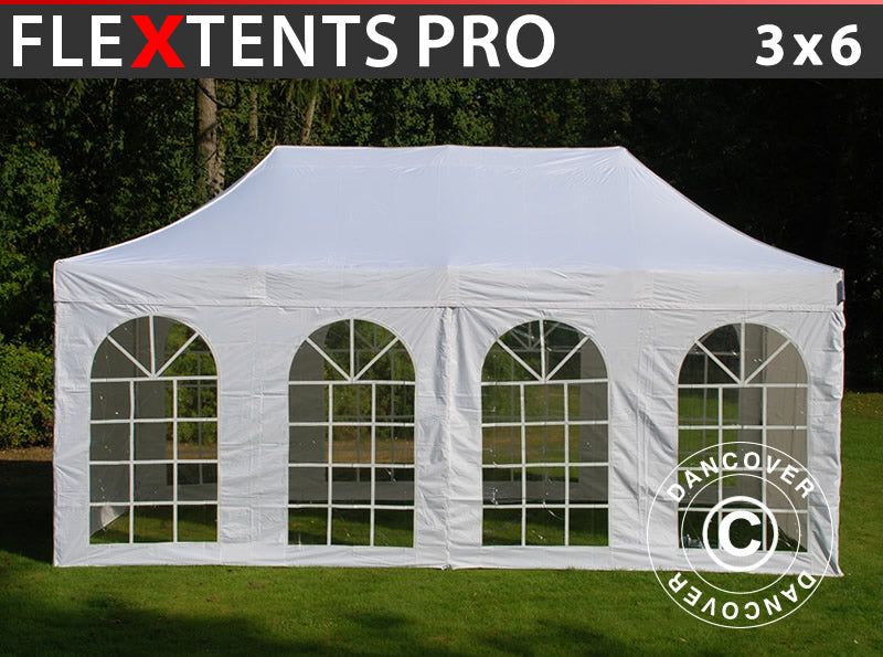 Namiot Ekspresowy FleXtents PRO Vintage Style 3x6m Biały, mq 6 ściany boczne
