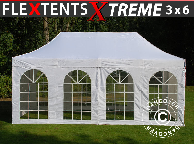Namiot Ekspresowy FleXtents Xtreme 50 Vintage Style 3x6m Biały, mq 6 ściany boczne