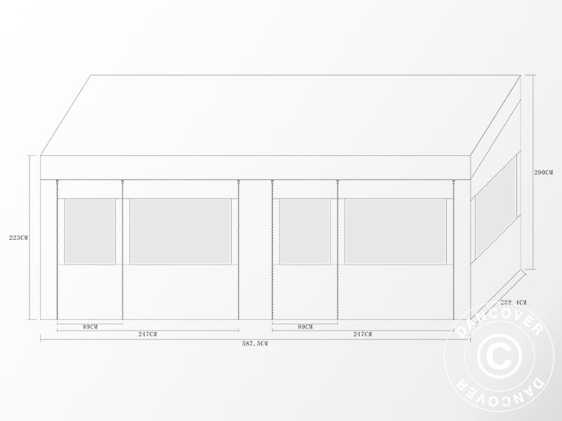 Namiot ekspresowy FleXtents PRO Trapezo 3x6m Biały, mq 4 ściany boczne