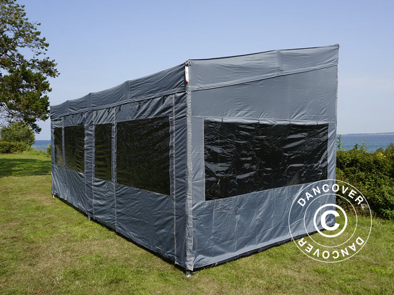 Namiot ekspresowy FleXtents PRO Trapezo 3x6m Szary, mq 4 ściany boczne