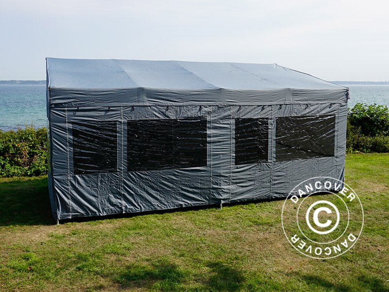 Namiot ekspresowy FleXtents PRO Trapezo 3x6m Szary, mq 4 ściany boczne