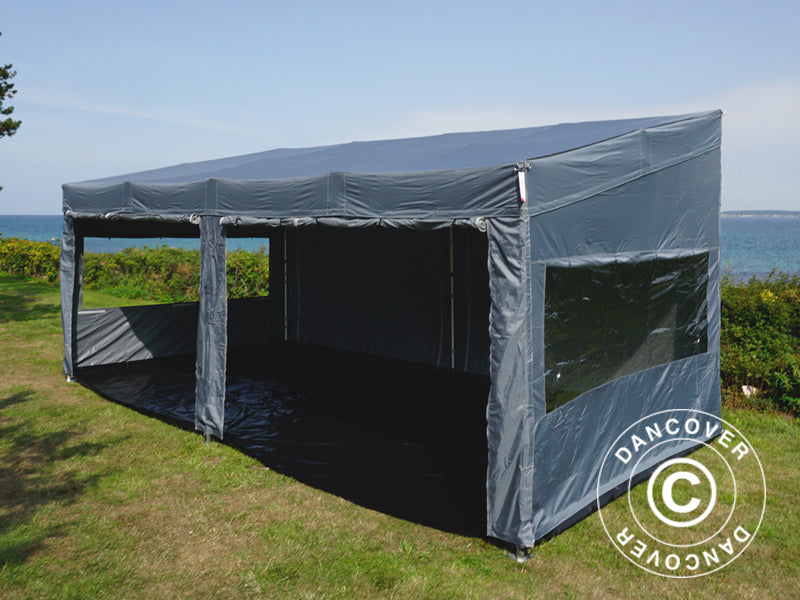 Namiot ekspresowy FleXtents PRO Trapezo 3x6m Szary, mq 4 ściany boczne
