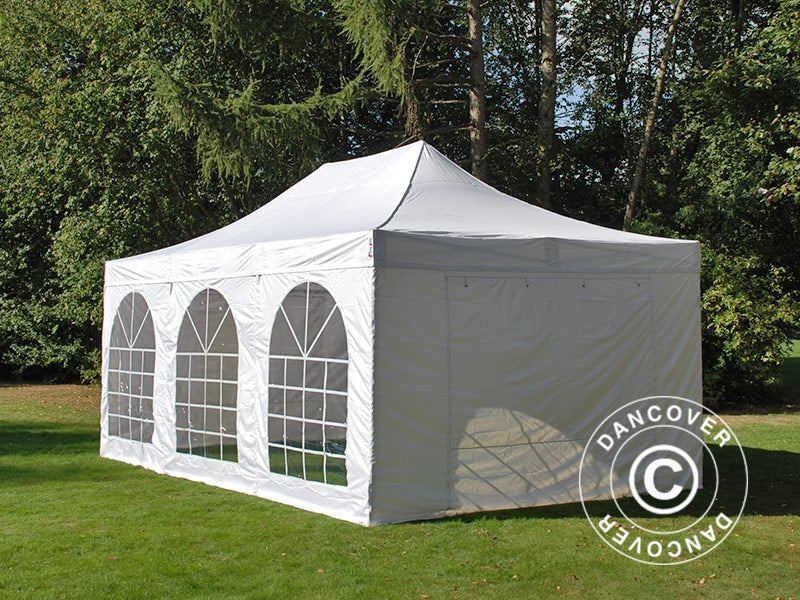Namiot Ekspresowy FleXtents PRO Vintage Style 4x6m Biały, mq 8 ściany boczne
