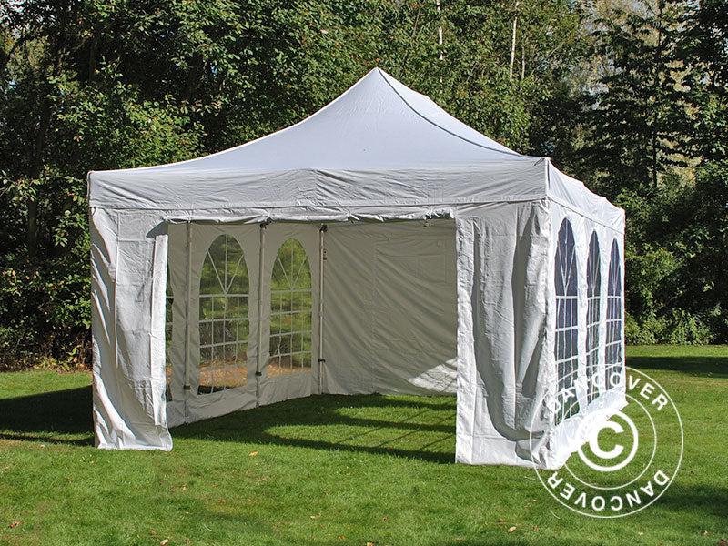 Namiot Ekspresowy FleXtents PRO Vintage Style 4x6m Biały, mq 8 ściany boczne