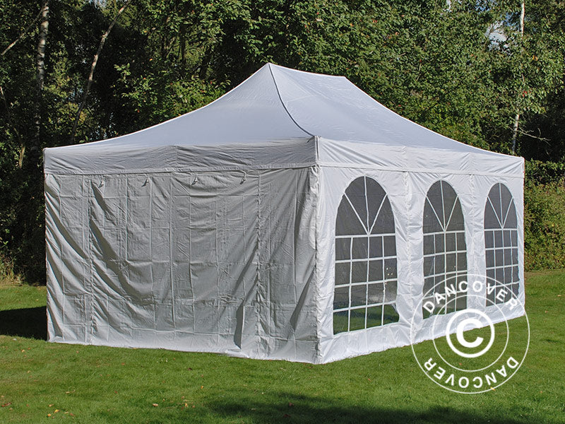 Namiot Ekspresowy FleXtents PRO Vintage Style 4x6m Biały, mq 8 ściany boczne