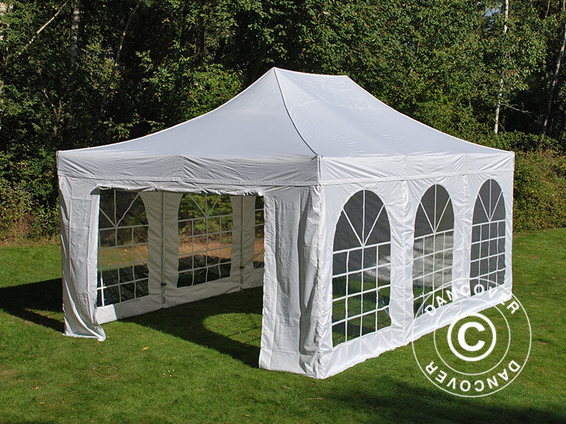 Namiot Ekspresowy FleXtents PRO Vintage Style 4x6m Biały, mq 8 ściany boczne