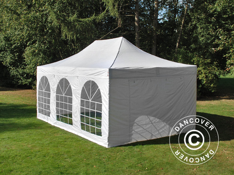 Namiot Ekspresowy FleXtents PRO Vintage Style 4x6m Biały, mq 8 ściany boczne