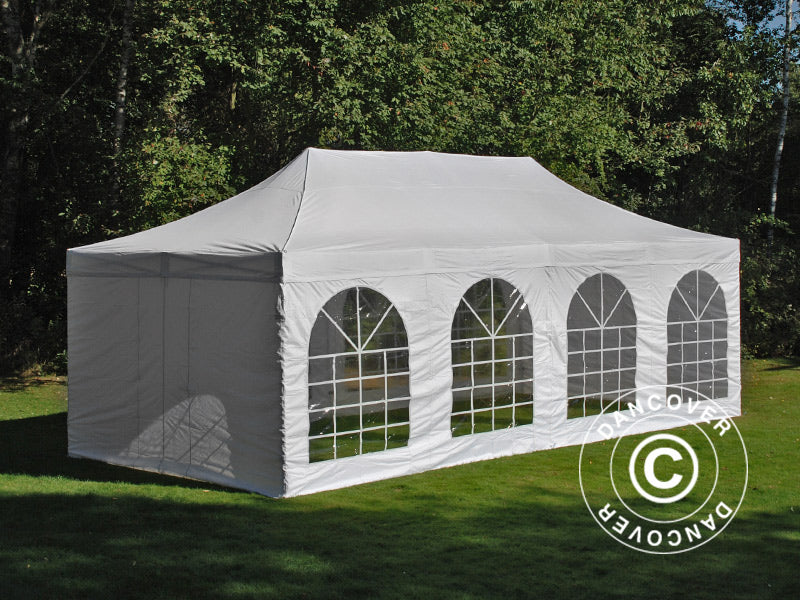 Namiot Ekspresowy FleXtents PRO Vintage Style 4x8m Biały, mq 6 ściany boczne