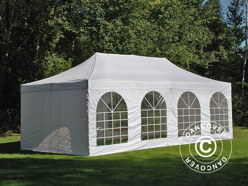 Namiot Ekspresowy FleXtents PRO Vintage Style 4x8m Biały, mq 6 ściany boczne