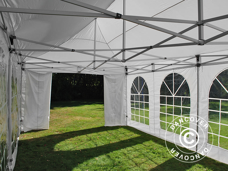 Namiot Ekspresowy FleXtents PRO Vintage Style 4x8m Biały, mq 6 ściany boczne