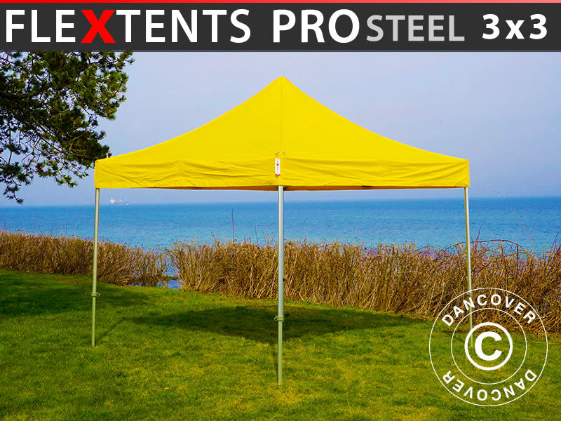 Namiot Ekspresowy FleXtents PRO Steel 3x3m Zólty