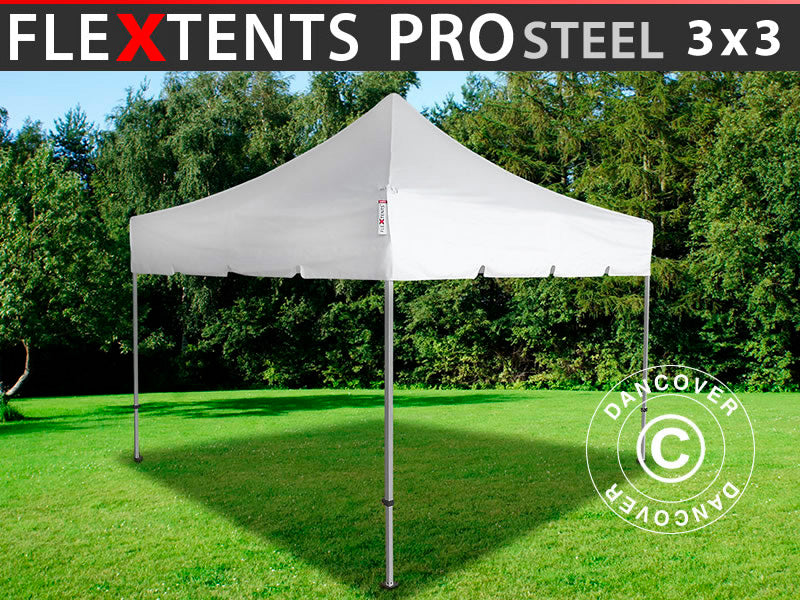 Namiot Ekspresowy FleXtents PRO Steel "Peaked" 3x3m Biały