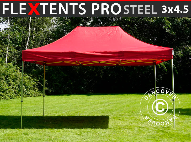 Namiot Ekspresowy FleXtents PRO Steel 3x4,5m, Czerwony