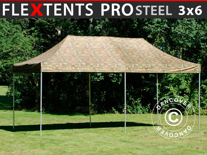 Namiot Ekspresowy FleXtents PRO Steel 3x6m Kamuflaż/Wojskowy