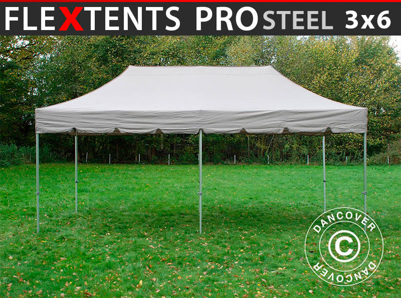 Namiot Ekspresowy FleXtents PRO Steel "Peaked" 3x6m Latte