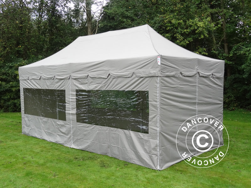 Namiot Ekspresowy FleXtents PRO Steel "Peaked" 3x6m Latte, mq 6 ściany boczne
