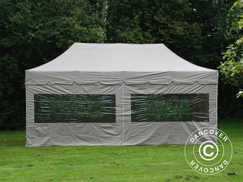 Namiot Ekspresowy FleXtents PRO Steel "Peaked" 3x6m Latte, mq 6 ściany boczne