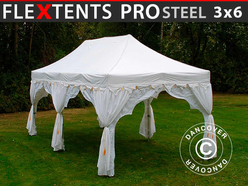 Namiot Ekspresowy FleXtents PRO Steel "Raj" 3x6m Biały/Złoto